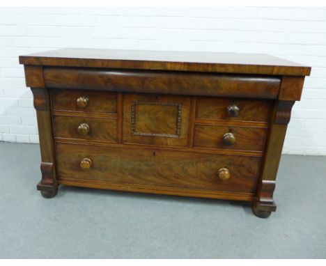 19th century mahogany Scotch chest, 77 x 125cm 