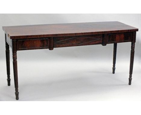 A Regency mahogany serving table of country house proportions, in the manner of Gillows, Lancaster, the rectangular top over 