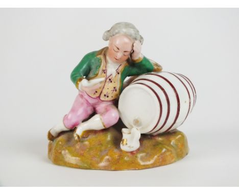 A Dudson model of the Tipsy Lawyer, early 19th century, the lawyer resting upon a barrel smoking a pipe, 9.5m high (hairlines