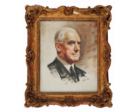 DAVID SHANKS EWART (1901-1965) Head and shoulders portrait of a gentleman, signed, oil on canvas, 49 x 39.5cm in swept rococo