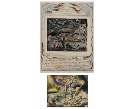 AFTER WILLIAM BLAKE 'The triumphant of the Wicked is Short...', lithograph in colours, 21 x 16cm; and one further (2)