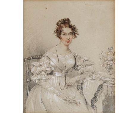 B. DE LA COEUR (19TH CENTURY) Portrait of Suzanne Hannah seated in a chair, inscribed and dated 1837 (according to attached l