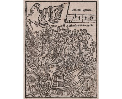 Master of the Haintz Narr (1498) - A ship of fools (frontispiece)  /  Description:  From 'Das Narrenshyff' published by Sebas