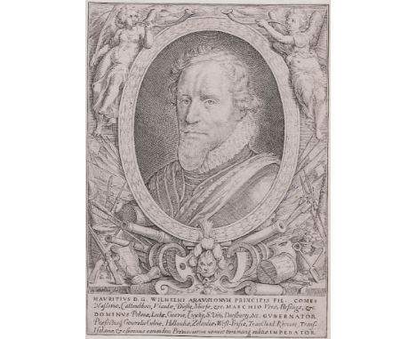 Jacob Matham (1571-1631) -  Maurits, Prince of Orange  /  Description:  Portrait of Maurits, Prince of Orange, bust to left, 