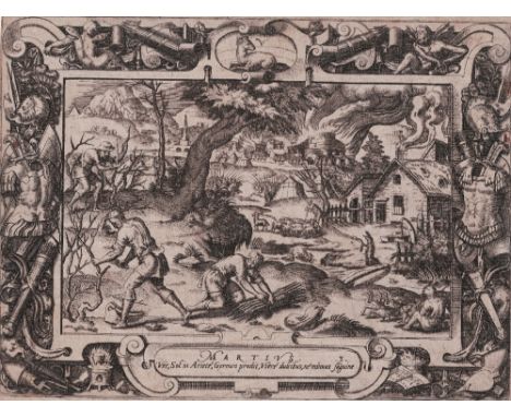 Etienne Delaune (?) - The Labours of March  /  Description:  Extremely rare and very interesting print from a series of The L