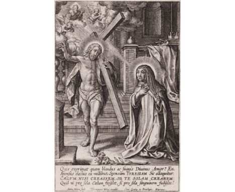 Anton Wierix (1552-1604) -The vision of Theresa of Avila  /  Description:  In 1572, when Teresa received communion from Juan 