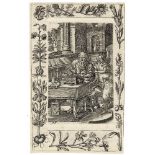 Pieter vander Borcht, Joannes Wierix, Evangelist Saint Matthew in his study.