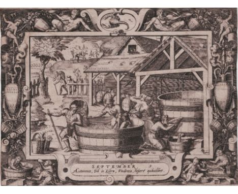 Etienne Delaune (?) - The Labours of September  /  Description:  Extremely rare and very interesting print from a series of T