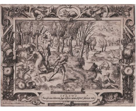 Etienne Delaune (?) - The Labours of July  /  Description:  Extremely rare and very interesting print from a series of The La