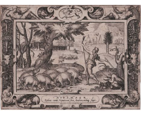 Etienne Delaune (?) - The Labours of November  /  Description:  Extremely rare and very interesting print from a series of Th