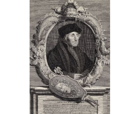 Hans Holbein II, Pieter van der Gunst, Portrait of Desiderius Erasmus  /  Description:  Large portrait of Desiderius Erasmus 