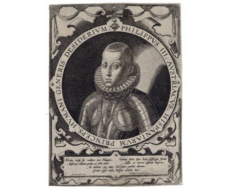 Anton Wierix, Portrait of Philippus III King of Spain, Duc of Brabant  /  Description:  Portrait of Philippus III King of Spa