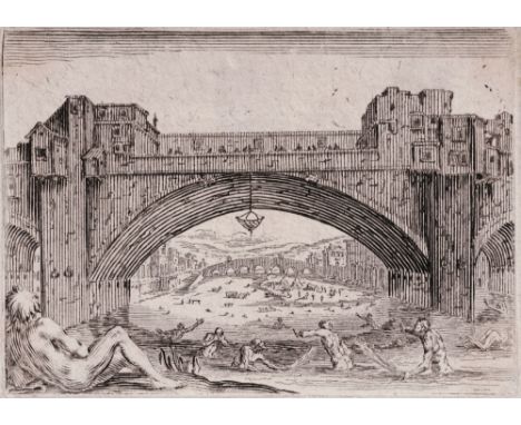 Jacques Callot (1592-1635) - Ponte Vecchio in Florence  /  Description:  Capricci di varie figure di Iacopo Callot - The Nanc