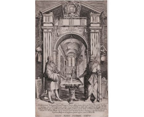 Albrecht Durer's double portrait by Lucas Kilian (1579-1637)   /  Description:  Double portrait of Albrecht Dürer. Two full-l