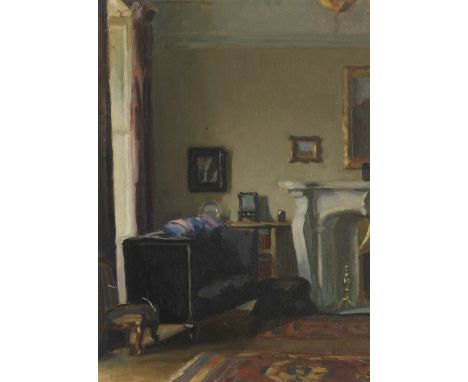 Harry Gordon Shields RBA (British, 1859-1935)Drawing Room, Eton Terrace, Edinburgh oil on board36.5 x 26.5 cm. (14 3/8 x 10 7