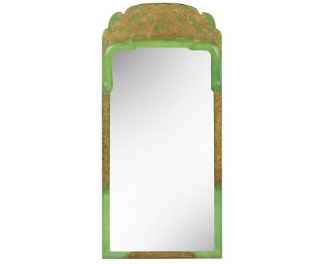 An early 20th century lacquered wall mirrorprobably by Whytock and ReidOf rectangular form with shallow carved foliate decora