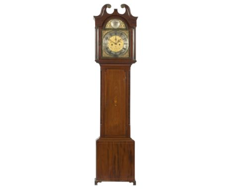 A 19th century mahogany longcase clockthe dial insribed John Russell, FalkirkThe 12 inch brass dial with silvered chapter rin