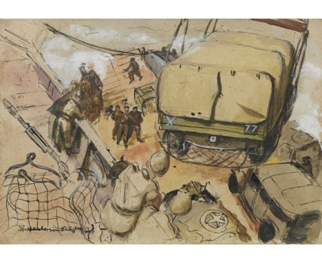 Robert Henderson Blyth, RSA RSW (British, 1919-1970)War Drawing signed and dated 'R Henderson Blyth 44' (lower left)ink and w