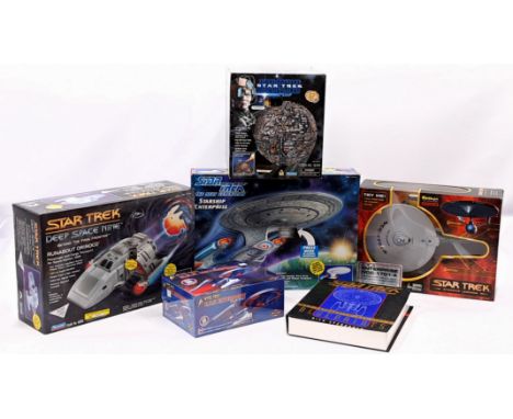 Star Trek group including: (1) Playmates Deep Space Nine Runabout Orinoco; (2) Playmates The Next Generation Starship Enterpr
