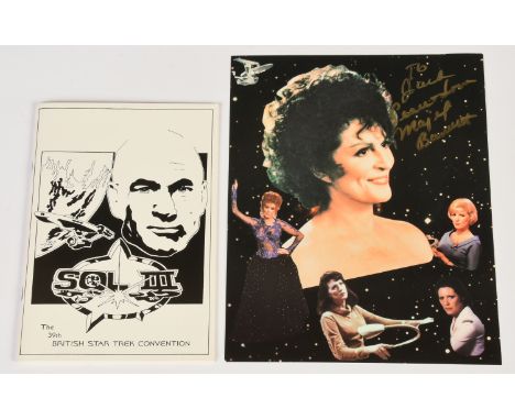 Autographed brochure from British Star Trek Convention Dwight Schultz, Eric Menyuk, Harry Harrison, Richard Arnold, with Maje