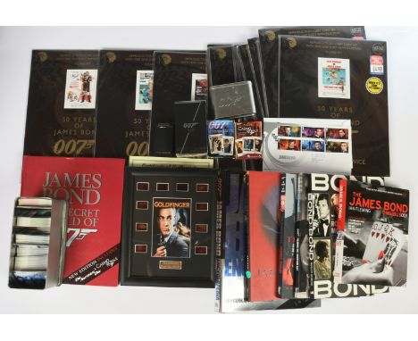 Assortment of James Bond printed ephemera inc books, magazines, Reproduction lobby card sets (9 in each set) (Octopussy, OHMS
