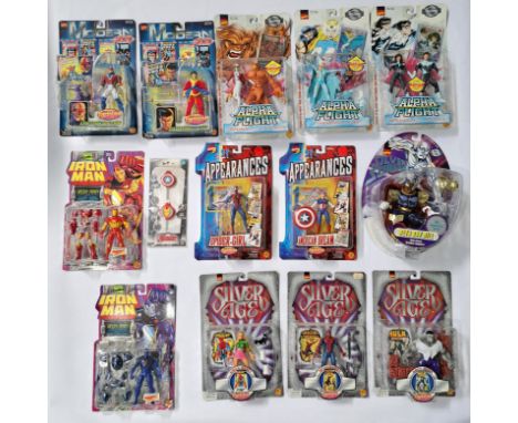 ToyBiz Marvel Action Figure Group including: (1) Alpha Flight Northstar and Aurora; (2) Alpha Flight Snowbird and Puck; (3) A