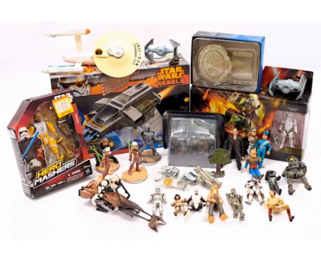 Star Wars, Star Trek and other mixed group including: Hasbro Star Wars Assault Walker; Hasbro Hero Mashers Bossk; Dinky U.S.S