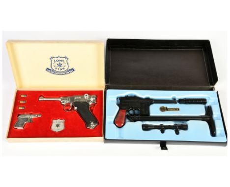 Lone Star Man from Uncle (U.N.C.L.E.) attach&eacute; case containing diecast and plastic 7.63mm pistol, silencer, telescopic 