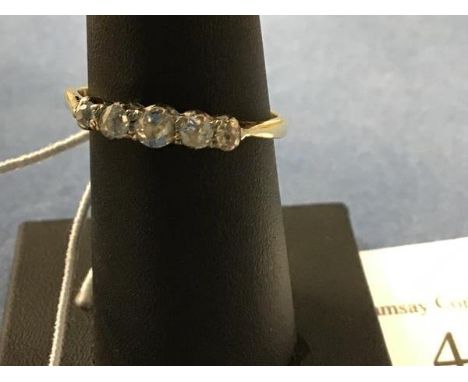 A five stone diamond ring on 18ct band (R) (2.4g)