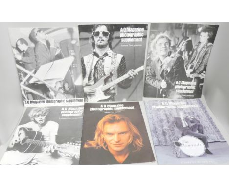 Music memorabilia; a box of assorted music memorabilia including picture discs, tour programmes, etc.
