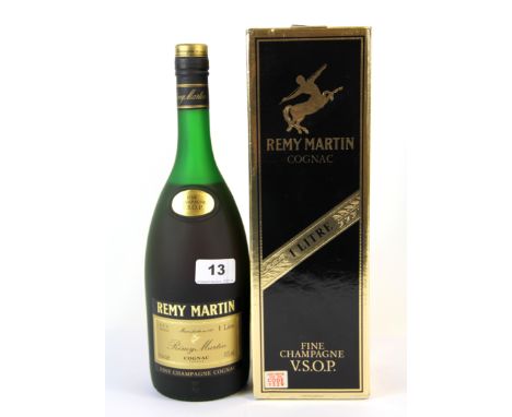 A 1 litre bottle of Remy Martin fine champagne cognac.