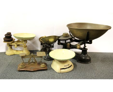 Five scales and weights.