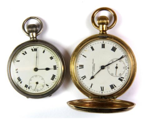 A 925 silver pocket watch together with a gilt pocket watch.