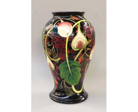 A Modern Moorcroft Pottery Prestige Vase, decorated in the Queens Choice design, by Emma Bossons, shape 65/16, impressed and 