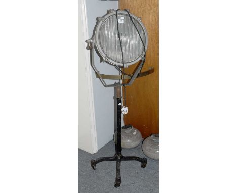 An Industrial Lamp, on adjustable stand, the base marked Goodrich &amp; Stockman 
