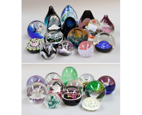 Paperweights Including Limited Edition Caithness Examples, and Tom Mackie, resin model of an owl, with various other bronze e