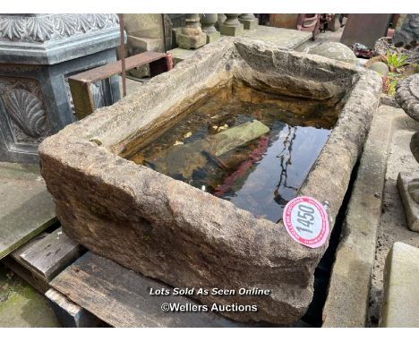 *A YORSTONE TROUGH, 28CM (H) X 86CM (L) X 60CM (W)