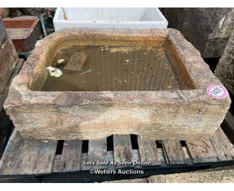 *A SANDSTONE TROUGH, 30CM (H) X 100CM (L) X 75CM (W)