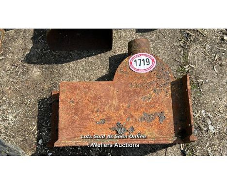 *A CAST IRON HOPPER, 22CM (H) X 55CM (W) X 15CM (D)