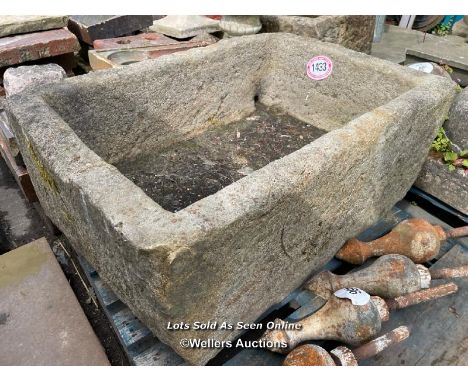 *A GRITSTONE TROUGH, 45CM (H) X 106CM (L) X 76CM (W)
