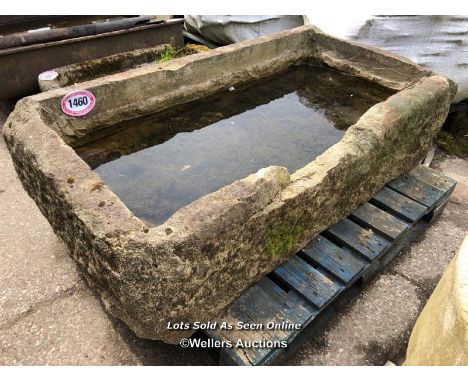 *A GRITSTONE TROUGH, 38CM (H) X 145CM (L) X 80CM (W)