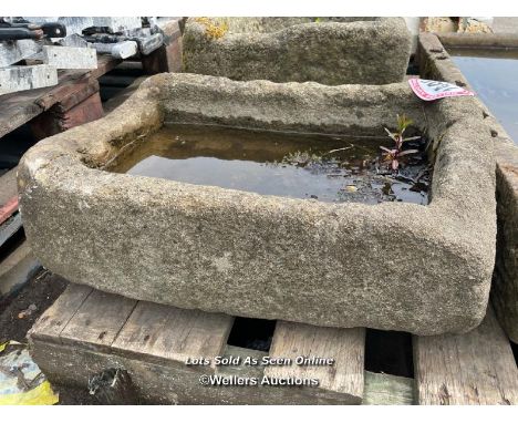 *A GRITSTONE TROUGH, 18CM (H) X 58CM (L) X 36CM (W)
