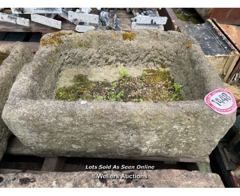 *A GRITSTONE TROUGH, 28CM (H) X 64CM (L) X 45CM (W)