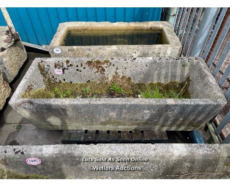 *A LARGE CONCRETE FARM TROUGH, 57CM (H) X 200CM (L) X 74CM (W)