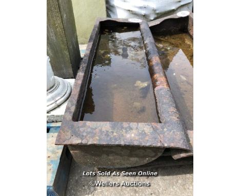 *A CAST IRON TROUGH, 23CM (H) X 112.5CM (L) X 42CM (W)
