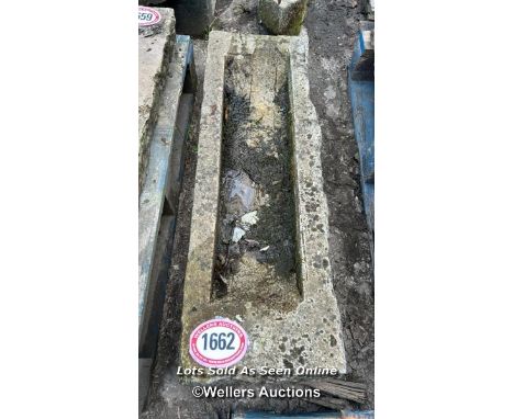 *NARROW YORK STONE TROUGH, 96CM (L) X 30CM (W) X 20CM (H)