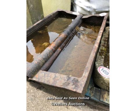 *A CAST IRON TROUGH, 23CM (H) X 112.5CM (L) X 42CM (W)