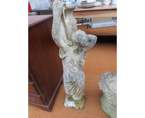 Stoneware classical garden figure, water carrier Height 92 cm