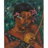 Irma Stern. Junge Frau mit Musikinstrument (Makhoyane). 1927
