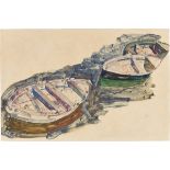 Egon Schiele. „Three Rowboats (Drei Ruderboote)“. 1912